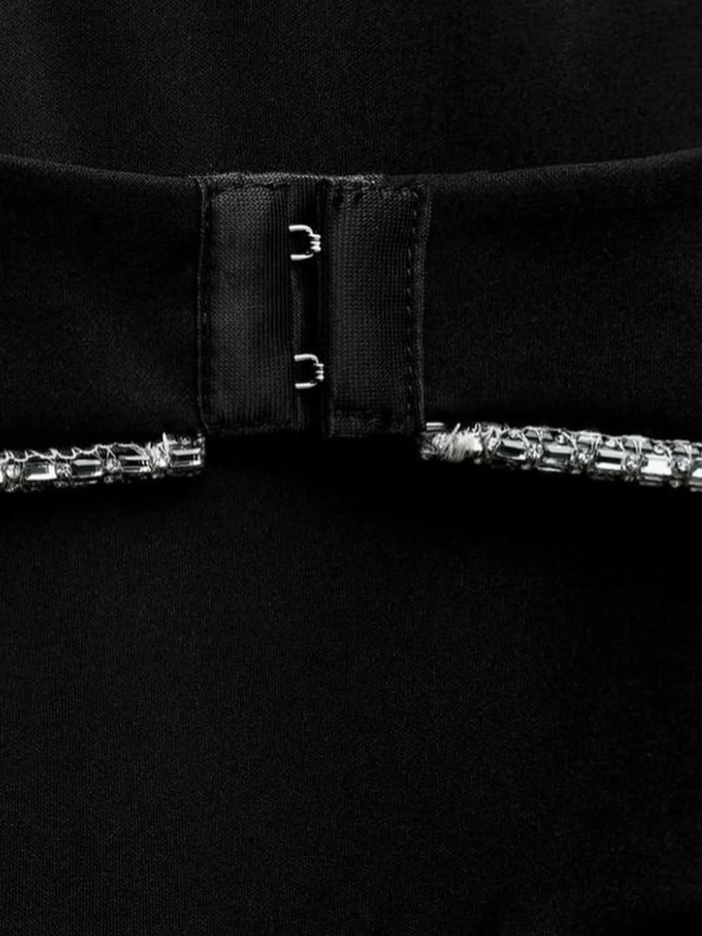 Zara Black Tank Top with Rhinestone Cutout Trim - Picture 8 of 9